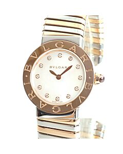 Women's Bvlgari Bvlgari Stainless Steel Tubogas (18K Pink Gold) Mother of Pearl Dial Watch