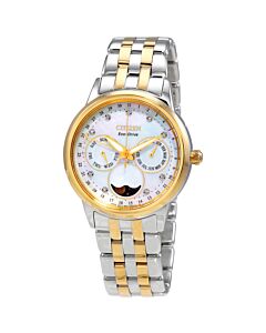 Womens-Calendrier-Chronograph-Stainless-Steel-Mother-of-Pearl-Dial-Watch