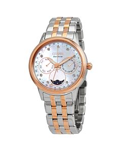 Womens-Calendrier-Chronograph-Stainless-Steel-Mother-of-Pearl-Dial-Watch