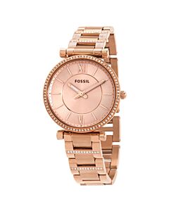 Women's Carlie Stainless Steel set with Crystals Rose Dial Watch