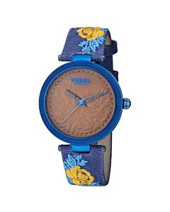 Women's Carroll Gardens (Canvas covered) Leather Bronze (Embossed) Dial Watch