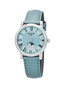 Women's Carson Leather Light Blue Dial Watch