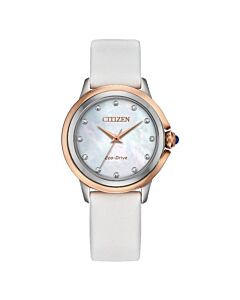 Women's Ceci Leather Mother of Pearl Dial Watch