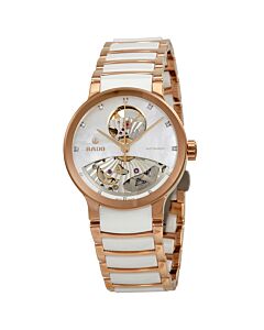Women's Centrix Stainless Steel and White High Tech Ceramic Mother of Pearl Dial