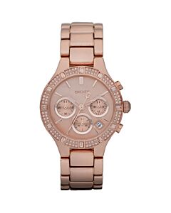 Women's Chambers Chronograph Stainless Steel Rose Gold-tone Dial Watch