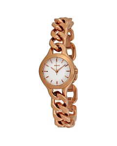 Women's Chambers Rose Gold-tone Stainless Steel Chain White Pearlized Dial Watch