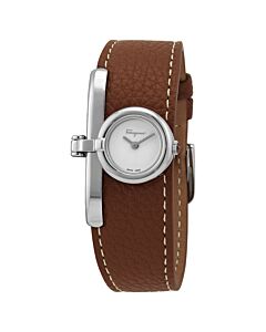 Women's Charm Leather White Dial Watch