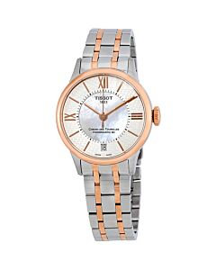 Women's Chemin Des Tourelles Stainless Steel with Rose Gold PVD  Center Links White Mother of Pearl Dial