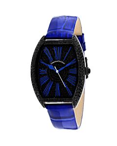 Women's Chic Leather Black Dial Watch