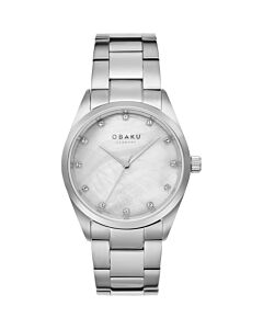Women's Chili Stone Stainless Steel Mother of Pearl Dial Watch
