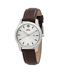 Women's City Classic Leather Silver Dial Watch