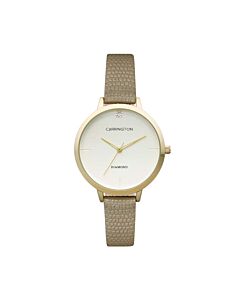 Women's Claire Genuine Leather Champagne Dial Watch