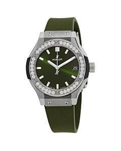 Women's Classic Fusion Rubber Green Dial Watch