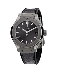 Women's Classic Fusion Rubber with a Grey (Alligator) Leather Top Grey Dial Watch