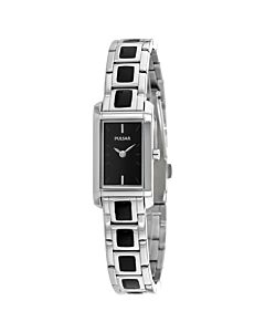 Women's Classic Stainless Steel Black Dial Watch