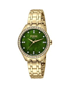 Women's Classic Stainless Steel Green Dial Watch