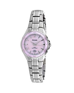 Women's Classic Stainless Steel Pink Dial Watch