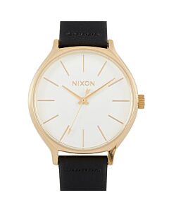 Women's Clique Leather White Dial Watch