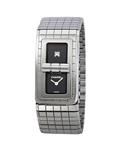 Women's Code Coco Stainless Steel and Ceramic Black Lacquered Dial