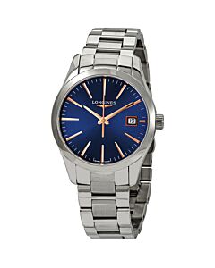 Women's Conquest Classic Stainless Steel Blue Dial Watch