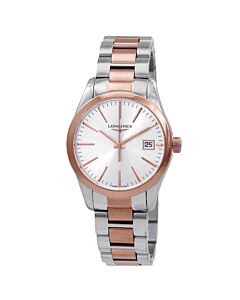 Women's Conquest Classic Stainless Steel Sunray Silver Dial Watch