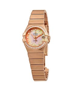Women's Constellation 18kt Red Gold Brown Mother of Pearl Dial Watch