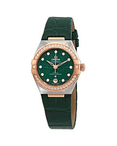 Women's Constellation Leather Green Dial Watch