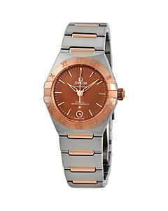 Women's Constellation Stainless Steel with 18kt Sedna Gold links Brown Dial Watch