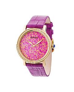 Women's Courtney Genuine Leather Pink Opal Dial