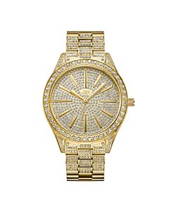 Women's Cristal Stainless Steel set with Swarovski Crystals Gold Crystal Pave Dial Watch