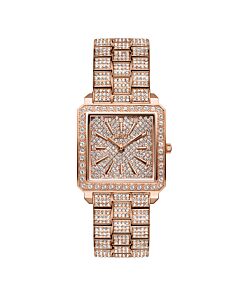 Women's Cristal Stainless Steel set with Swarovski Crystals Rose Crystal Pave Dial Watch