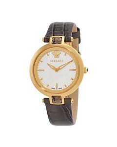 Women's Crystal Gleam Leather White Dial Watch