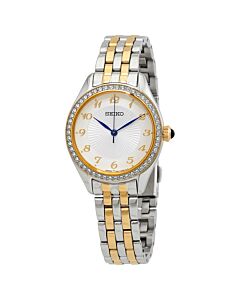 Womens-Crystals-Stainless-Steel-White-Dial-Watch