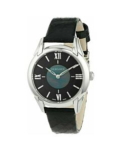 Women's Dafne Calfskin Leather Black Dial Watch