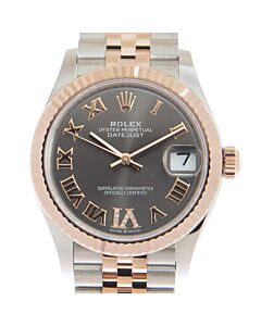 Women's Datejust Stainless Steel and 18kt Everose Gold Jubilee Rhodium Dial Watch