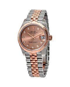 Women's Datejust Stainless Steel and 18kt Everose Gold Jubilee Rose Dial Watch