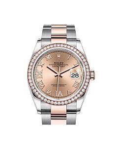 Women's Datejust Stainless Steel and 18kt Everose Gold Rolex Oyster Pink Dial Watch