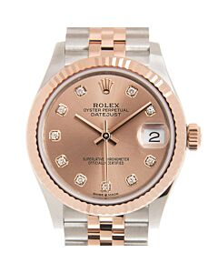 Women's Datejust Stainless Steel and 18kt Rose Gold Jubilee Pink Dial Watch