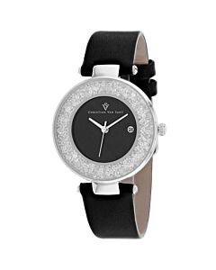 Women's Dazzle Leather Black (Crystal-set) Dial Watch