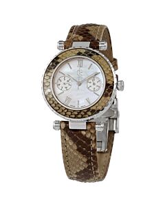 Women's Diver Chic Leather Mother of Pearl Dial Watch