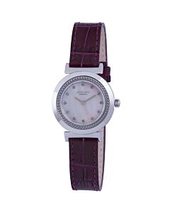 Women's Djursland Leather Mother of Pearl Dial Watch