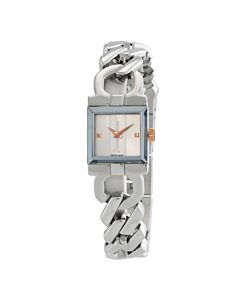 Women's Double Gancini Groumette Stainless Steel Silver Dial Watch