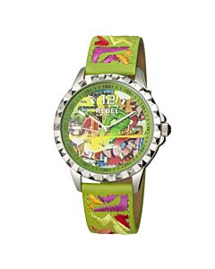 Women's Dumbo Leather Lime green Dial Watch