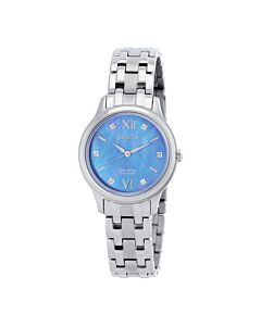 Women's Eco-Drive Titanium Titanium 1 Blue Mother of Pearl Dial Watch