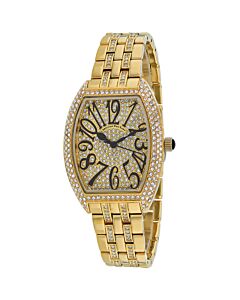 Women's Elegant Sparkle Stainless Steel Gold-tone Dial Watch