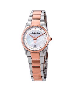 Women's Elisa Stainless Steel White Mother of Pearl Dial Watch