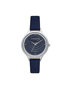 Women's Elsie Genuine Leather Blue Dial Watch