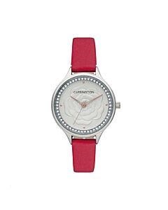 Women's Elsie Genuine Leather White Dial Watch