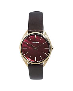 Women's Essentials Leather Burgundy-Red Dial Watch