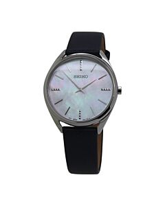 Women's Essentials Leather Mother of Pearl Dial Watch